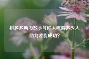 拼多多助力放水时候大概要多少人助力才能成功？
