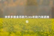 拼多多推金币助力,2026年助力渠道推荐