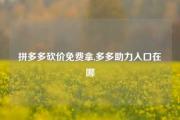 拼多多砍价免费拿,多多助力入口在哪