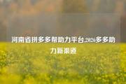 河南省拼多多帮助力平台,2026多多助力新渠道