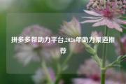 拼多多帮助力平台,2026年助力渠道推荐