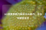 2025拼多多助力购买100人助力，平台可微信支付
