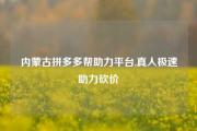 内蒙古拼多多帮助力平台,真人极速助力砍价