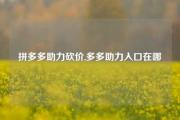 拼多多助力砍价,多多助力入口在哪