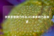 拼多多帮助力平台,2026多多助力新渠道