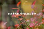 拼多多帮助力平台,自己下单