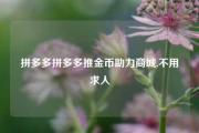 拼多多拼多多推金币助力商城,不用求人