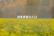 拼多多助力入口