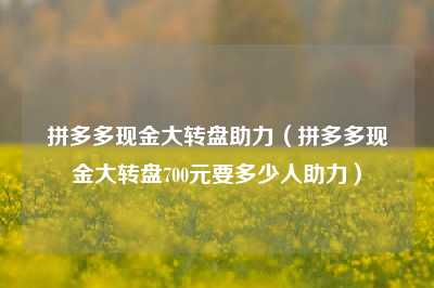 拼多多现金大转盘助力(拼多多现金大转盘700元要多少人助力)