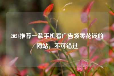 2024推荐一款手机看广告领零花钱的网站，不可错过