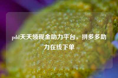 pdd天天领现金助力平台,拼多多助力在线下单
