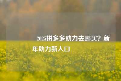 💕2025拼多多助力去哪买?新年助力新入口💕