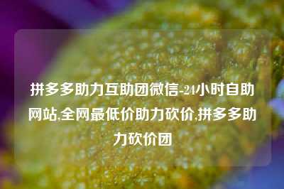 拼多多助力互助团微信-24小时自助网站,全网最低价助力砍价,拼多多助力砍价团