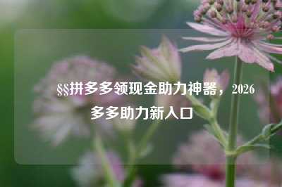 🧧拼多多领现金助力神器,2026多多助力新入口