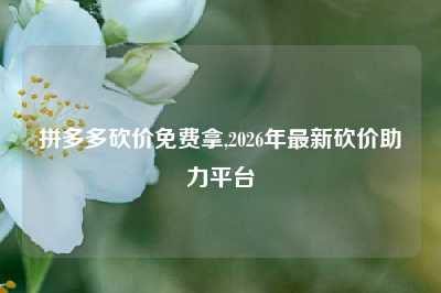 拼多多砍价免费拿,2026年最新砍价助力平台