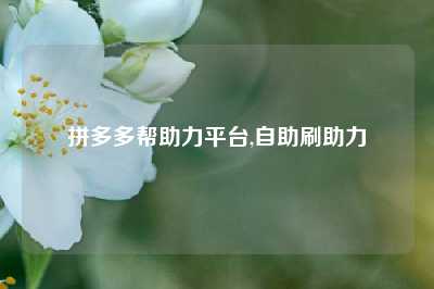 拼多多帮助力平台,自助刷助力