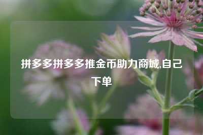 拼多多拼多多推金币助力商城,自己下单