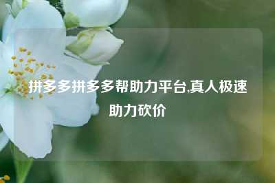 拼多多拼多多帮助力平台,真人极速助力砍价