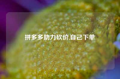 拼多多助力砍价,自己下单