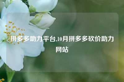 拼多多助力平台,10月拼多多砍价助力网站